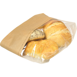 Klika - Zak | Brood- en banketzak | Papier + PP | 16/ 5x34cm | bruin | 2000 stuks