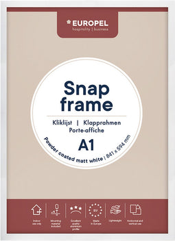 Kliklijst europel a1 25mm mat wit | 10 stuks