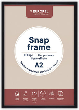 Kliklijst europel a2 25mm mat zwart | 10 stuks