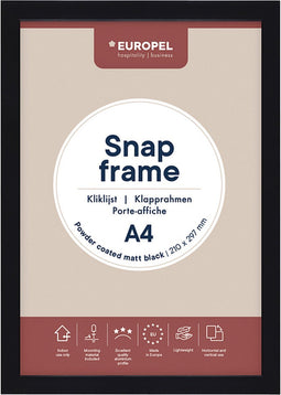 Kliklijst europel a4 25mm mat zwart | 10 stuks