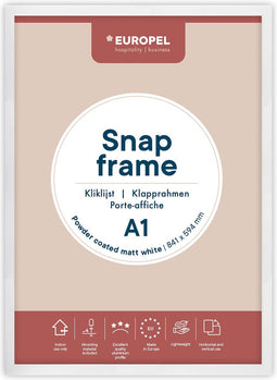 Kliklijst Europel - Posterlijst - A1 - 59,4 x 84 cm - 25mm frame - Mat wit