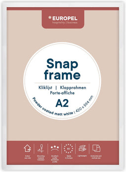 Kliklijst Europel - Posterlijst - A2 - 42 x 59,4 cm - 25mm frame - Mat wit