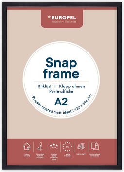 Kliklijst Europel - Posterlijst - A2 - 42 x 59,4 cm - 25mm frame - Mat zwart