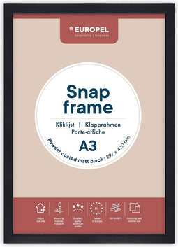 Kliklijst Europel - Posterlijst - A3 - 29,7 x 42 cm - 25mm frame - Mat zwart