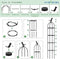 Klimplanten Obelisk Set van 2- Verstelbare hoogte tot 145 cm - Plant Ondersteuning - Inclusief Plant Clips