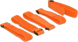 Klittenband haak-en-lus bevestigingsmiddelen L 300 mm x B 20 mm 5 stuks met lus oranje