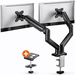Skoov Dual Monitorarm - Gasveer - 13-32 Inch - 2 schermen - Kabelbeheer