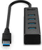 LINDY 43324 - USB 3.1 Gen 1-hub - 4 poorten - Zwart