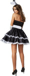 Dressforfun Hot Bunny - Verkleedkostuum - Korte jurk met bretels en strik - Zwart