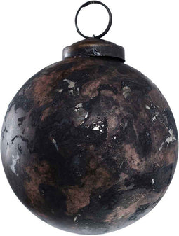 PTMD Eward Kerstbal - H8 x Ø7,5 cm - Glas - Grijs/koper