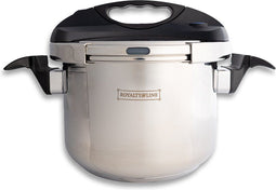 Royalty Line® PS8L Snelkookpan Inductie - 8 Liter / Ø 24cm - Snelkookpannen Voor Alle Warmtebronnen - Pressure Cooker - Instant koken - Eenhandig Mechanisme - RVS