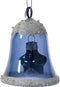 Klok glas l6.2b6.2h7.5 cm nachtblw kerst
