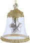 Klok glas l6.2b6.2h7.5 cm parel kerst