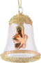 Klok glas l6.2b6.2h7.5 cm rood koper kerst