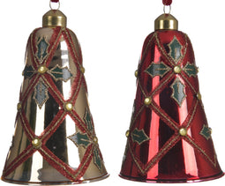 Klok glas ruit d7.5h11 cm assorti 2stDecoris