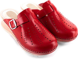 Klompen Dames – Werkschoenen – Geveerd – Rood – Maat 38