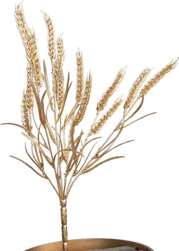 PTMD Leaves Plant Tarwe Kunsttak - 34 x 19 x 43 cm - Metallic goud