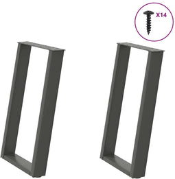 vidaXL - Eettafelpoten - 2 - st - U-vormig - 50x(72-73) - cm - staal - antraciet