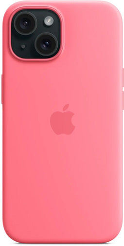 Apple MWN93ZM/A (iPhone 15) - Silicone Backcover MagSafe - Schokabsorberend - Roze