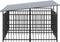 vidaXL - Hondenkennel - met - dak - 3,75 - m² - staal