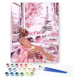 Rubye® Pink Paris - Schilderen Op Nummer Volwassenen - Compleet Pakket Met Verf En Penselen - Canvas