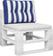 vidaXL - Palletkussen - gestreept - 50x40x12 - cm - stof - blauw - en - wit