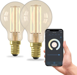 Calex Slimme Lamp - Wifi LED Filament Verlichting - Dimbaar - Goud (2 stuks)