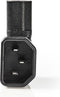 Nedis Verlengstekker - IEC-320-C13 - IEC-320-C14 - Links Gehoekt - Vernikkeld - PVC - Zwart - Envelop - 1 Stuks