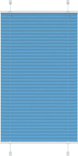 vidaXL - Plissé - rolgordijn - 80x100 - cm - stofbreedte - 79,4 - cm - polyester - blauw