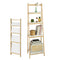 SoBuy FRG162-N - Ladderplank - 4 planken - Opvouwbaar - 34 x 42 x 140 cm - Rubberhout