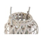 Kaarshouder Home ESPRIT Wit vlechtwerk Kristal 23 x 23 x 18 cm