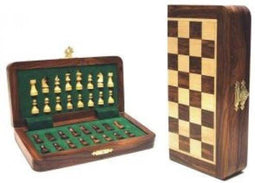 HOT Games 670940 - Schaakcassette magnetisch - Palm/palisander ingelegd hout 19x9cm