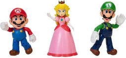Super Mario Mushroom Kingdom speelfiguren - Set van 3 - Mario, Luigi, Peach