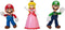 Super Mario Mushroom Kingdom speelfiguren - Set van 3 - Mario, Luigi, Peach
