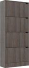 vidaXL - Schoenenkast - met - 4 - deuren - 59x24x136 - cm - bewerkt - hout - grijs - eiken