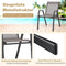 COSTWAY Set van 4 stapelbare tuinstoelen - Ergonomische rugleuning - Metaal en textiel - Grijs (4 stuks)