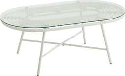 J-Line salontafel Laag Ovaal Buiten - metaal/glas - wit