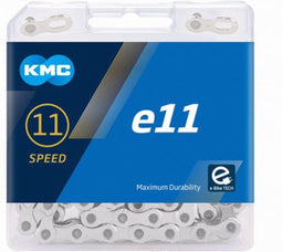 KMC E11 Hi-Performance Triple X-Durability 11-speed e-bike chain, 122 links, 5.65mm, silver