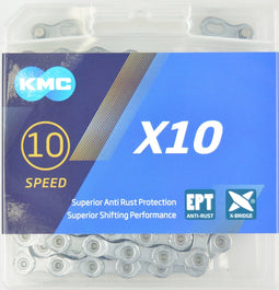 KMC X10 EPT Kettingslot 10-speed, silver Uitvoering 114 schakels