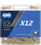 KMC X12 Ti-N Kettingslot 12-speed, goud/zwart Uitvoering 126 schakels