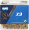 KMC X9 Ti-N Ketting 9-speed, goud Uitvoering 114 Links