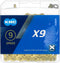 KMC X9 Ti-N Ketting 9-speed, goud Uitvoering 114 Links
