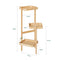 SoBuy STR12-N 3-laags houten plantenrek – naturel bamboe, 31 x 78 x 27 cm, voor 3 potten