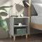 vidaXL - Nachtkastjes - 2 - st - met - houten - poten - 40x30x50 - cm - betongrijs