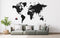 MiMi Innovations® Luxe Houten Wereldkaart - Muurdecoratie - True Puzzel met Landnamen - 150x90 cm/59.1x35.4 inch - Zwart