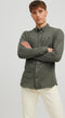 JACK&JONES JJPIQUE MELANGE LOGO SHIRT L/S - Casual overhemd - Slim fit - M