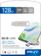 PNY Duo Link - USB 3.2 Type-C - 128GB 200MB/s Zilver