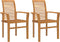 vidaXL - Stapelbare - Tuinstoel - 2 - stuks - Massief - Teakhout