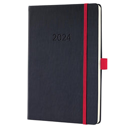 Sigel agenda 2024 - Conceptum - A5 - 2 pagina's / 1 week - zwart - SI-C2408
