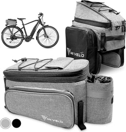 MIVELO - Fietstas - uitbreidbaar tot 20 l - waterafstotend - grijs